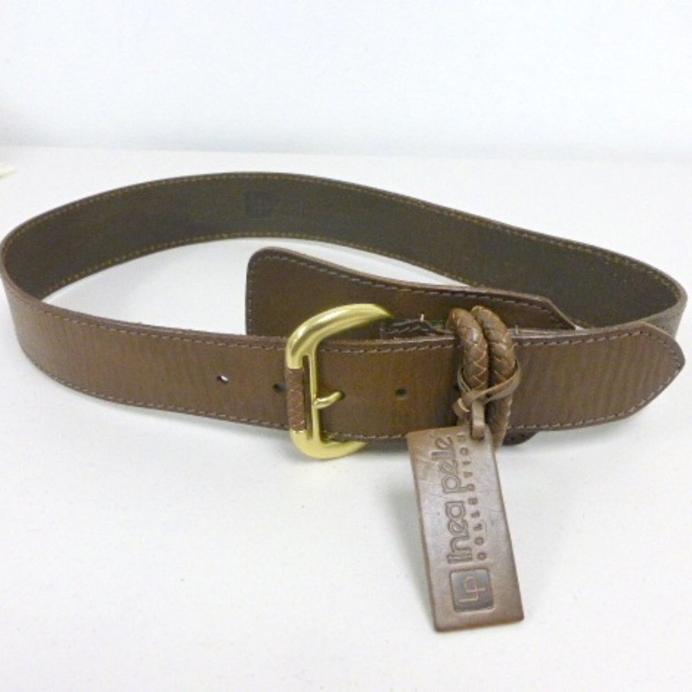 nwt LINEA PELLE BROWN LEATHER BELT M